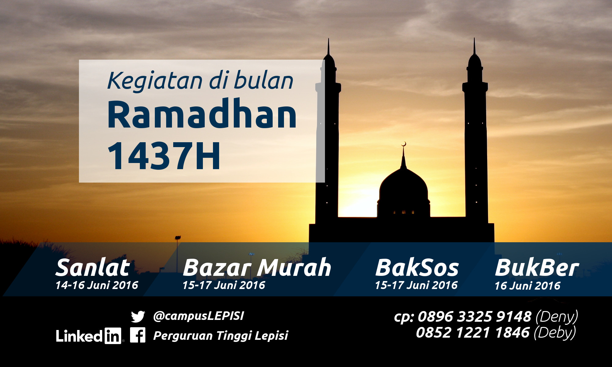 Kegiatan di Bulan Ramadhan 1437H – Perguruan Tinggi LEPISI